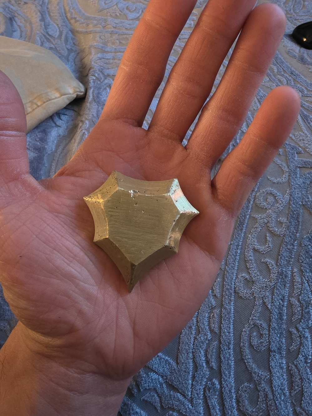 Brushed Gold Decorative Accent Piece - Star Shield Shape - Picture 2 of 4